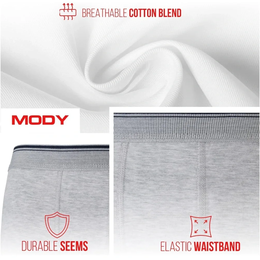 Mody Men's Boxer Briefs  4 Pack Striped Smokey Grey  size XXXL - 3X Large